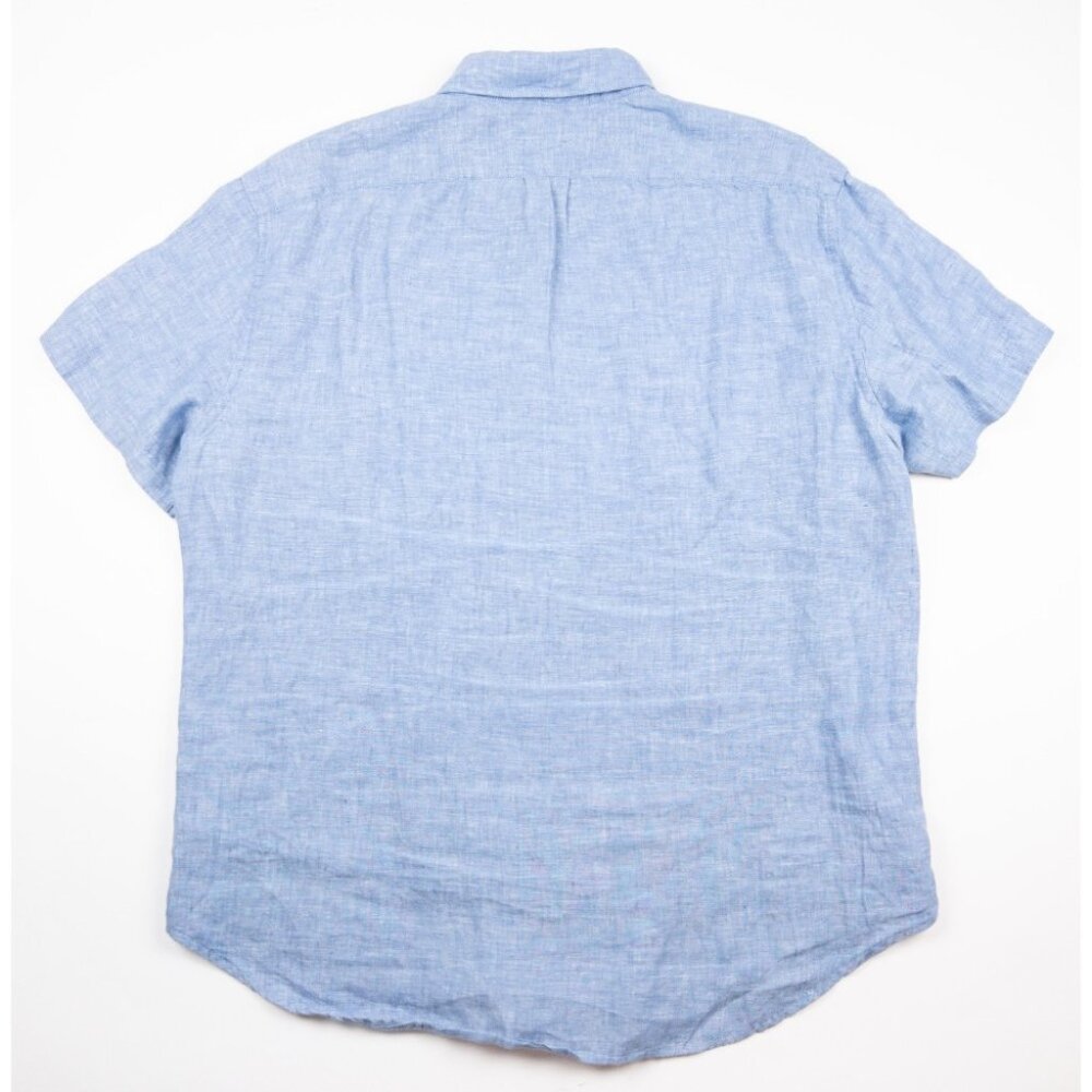 Crew Irish Linen Shirt Men's Xl Classic Fit Baird Mcnutt Blue